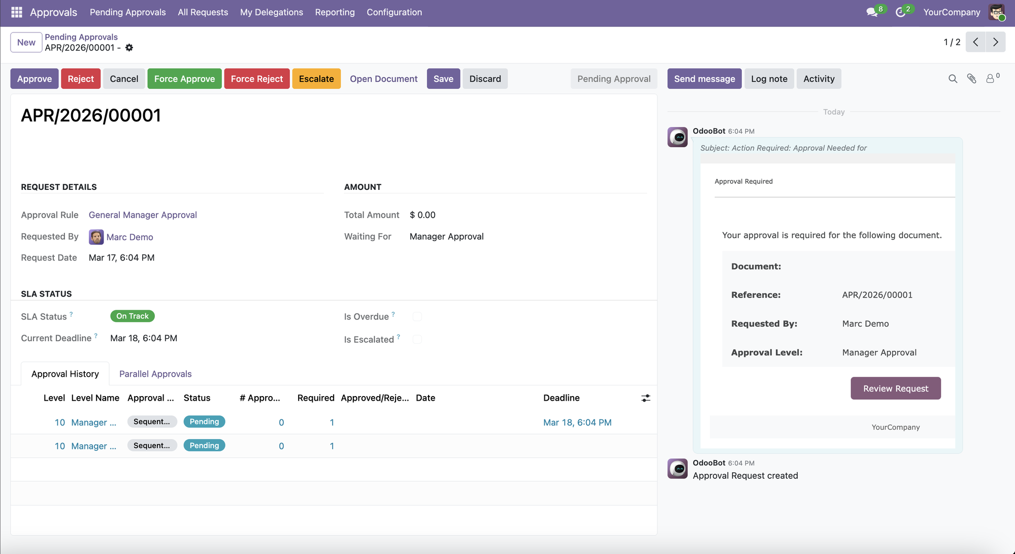 Approval Request Form