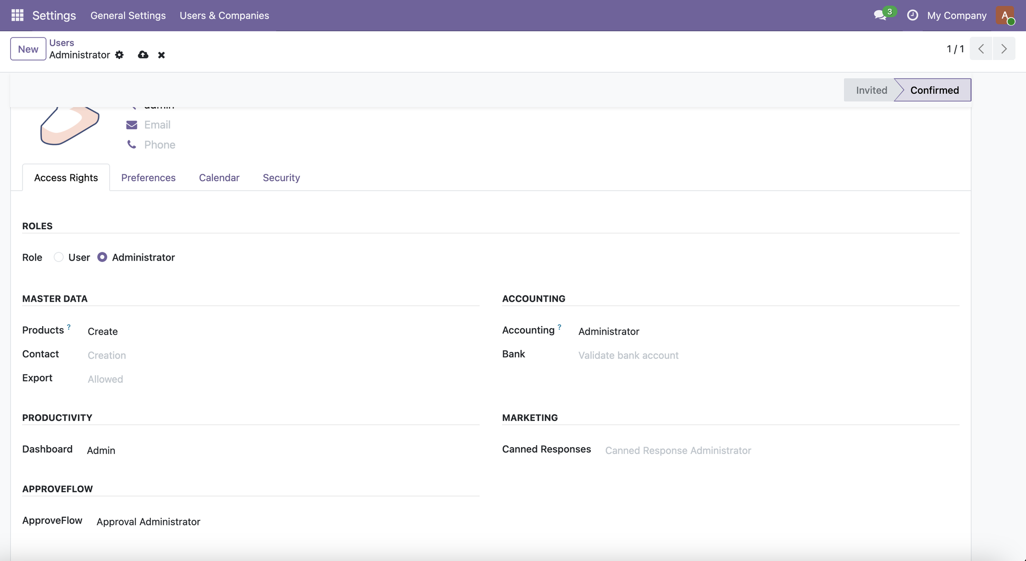 ApproveFlow role saved